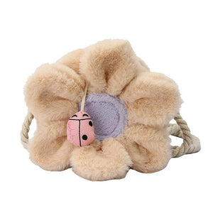 Child Purse Sun Flower Bag Crossbody Handbag Wool Cute Shoulder Bag Plush