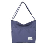 Canvas Crossbody Bag Women Large Capacity Handbag Solid Nylon Messenger Bag