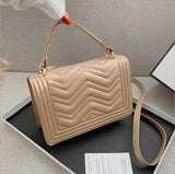 Solid Lattice Leather Bag Crossbody Small Flap Clutch Purse Shoulder Bag