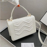 Solid Lattice Leather Bag Crossbody Small Flap Clutch Purse Shoulder Bag