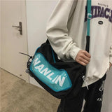 Harajuku Techwear Canvas Sling Man Gothic Crossbody Bags Fanny Pack