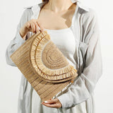Summer Rattan Bag Women's Messenger Straw Beach Tote Purse Clutch Shoulder Bags
