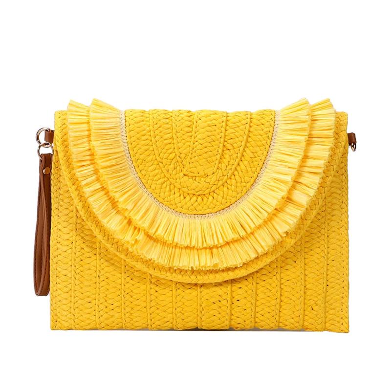 Summer Rattan Bag Women's Messenger Straw Beach Tote Purse Clutch Shoulder Bags