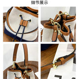 Autumn All-match Contrast Bucket Bag Women's One-shoulder Handbag
