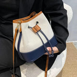 Autumn All-match Contrast Bucket Bag Women's One-shoulder Handbag