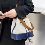 Autumn All-match Contrast Bucket Bag Women's One-shoulder Handbag