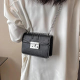Vintage Lock Women's Bag Lady Box Retro Small Square Shoulder Bag