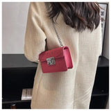 Vintage Lock Women's Bag Lady Box Retro Small Square Shoulder Bag