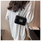 Vintage Lock Women's Bag Lady Box Retro Small Square Shoulder Bag