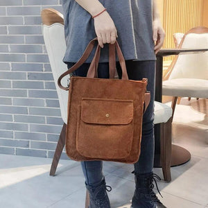 Corduroy Crossbody Bag Women's Handbag Student Tote Bag