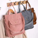 Corduroy Crossbody Bag Women's Handbag Student Tote Bag