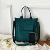 Corduroy Crossbody Bag Women's Handbag Student Tote Bag