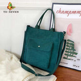Corduroy Crossbody Bag Women's Handbag Student Tote Bag