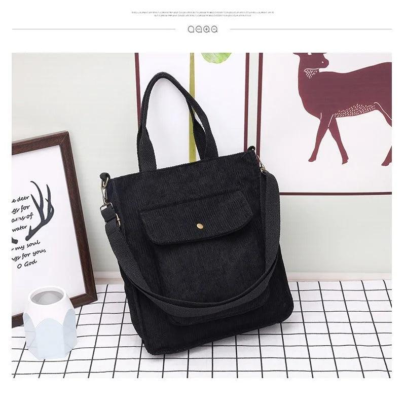 Corduroy Crossbody Bag Women's Handbag Student Tote Bag