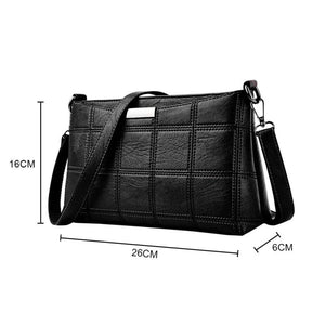 Casual Leather Plaid Messenger Bag Single Shoulder Solid Small Square Bag