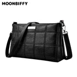 Casual Leather Plaid Messenger Bag Single Shoulder Solid Small Square Bag