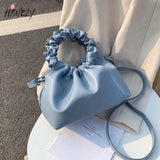PU Leather Cloud Tote Bags For Women Shoulder Messenger Bag Female Handbags