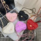 Women Heart-shaped Mini Crossbody Bag Diamond Embroidery Messenger Bags