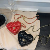 Women Heart-shaped Mini Crossbody Bag Diamond Embroidery Messenger Bags