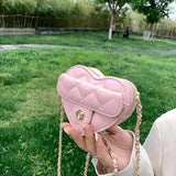 Women Heart-shaped Mini Crossbody Bag Diamond Embroidery Messenger Bags