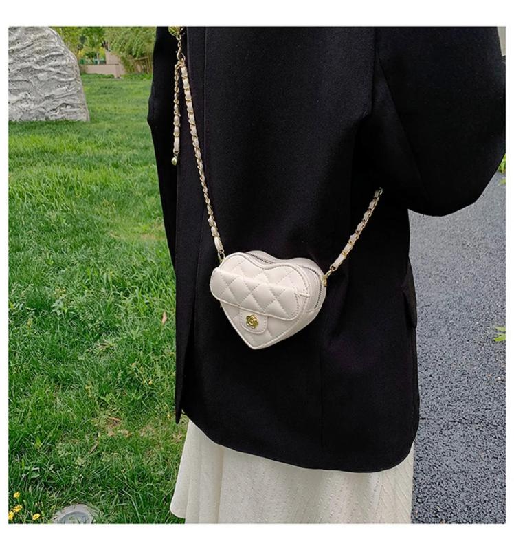 Women Heart-shaped Mini Crossbody Bag Diamond Embroidery Messenger Bags