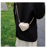 Women Heart-shaped Mini Crossbody Bag Diamond Embroidery Messenger Bags
