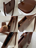 Women's Vintage Saddle Messenger Bag Large Capacity Shoulder Bucket Purse