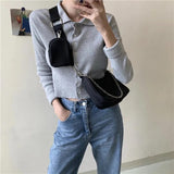 Vintage Nylon Chain Crossbody Bag Women Shoulder Messenger Bags