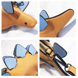 Dinosaur Shoulder Bag PU Leather Women Handbag Phone Holder Coin Purse