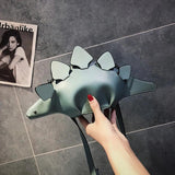 Dinosaur Shoulder Bag PU Leather Women Handbag Phone Holder Coin Purse