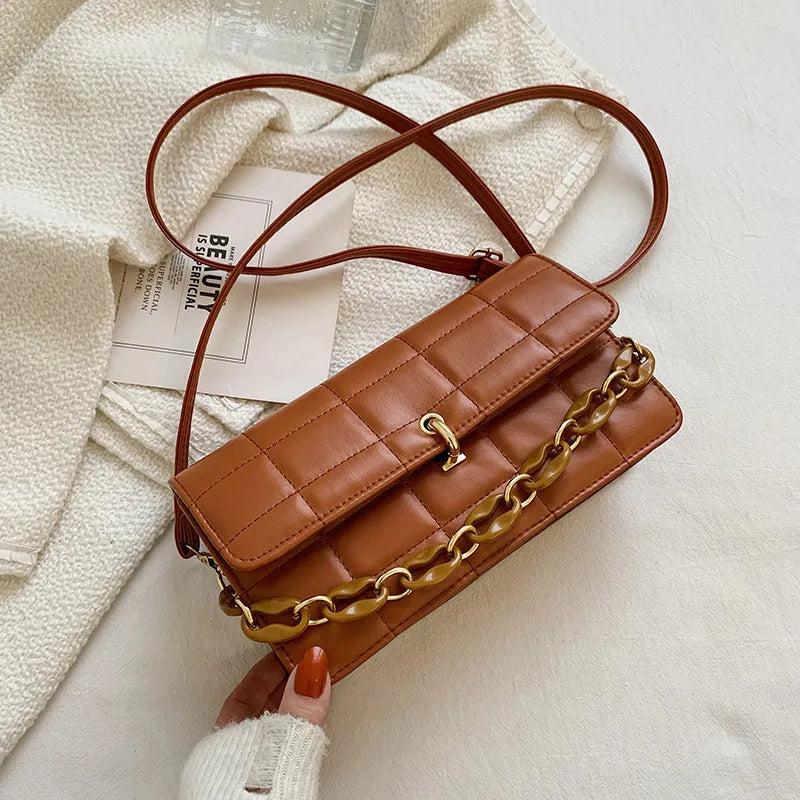 Plaid Chain Shoulder Bag Ladies Tote Bag