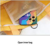 Cartoon Rabbit Canvas Tote Bag Crossbody Shoulder Bag