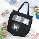 Cartoon Rabbit Canvas Tote Bag Crossbody Shoulder Bag