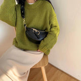 PU Leather Chain Crossbody Bag Small Shoulder Messenger Lady Waist Bag