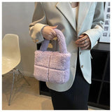 Western Style Lamb Wool Bag Winter Plush Handbag