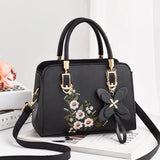 Embroidery Women Handbags Messenger Bag Leather Wild Bags Female Tote