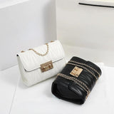 TRAVEAST Crossbody Bags for Women Striped Embroidery Chain Styling Shoulder Bags