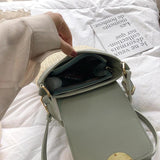 Vintage Women Shoulder Woven Straw Beach Bucket Bag