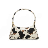 Cow Print Shoulder Bag Small PU Leather Casual Lady Handbag