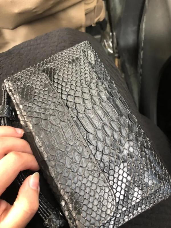 Green Cowhide Leather Clutch Shoulder Crossbody Bag Snake Pattern Handbag