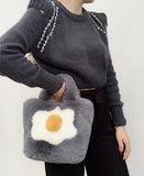 Funny Egg Chain Handbag for Women Winter Soft Shoulder Handbags