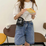 PU Leather Ladies Small Crossbody Bag Chains Women Shoulder Bag