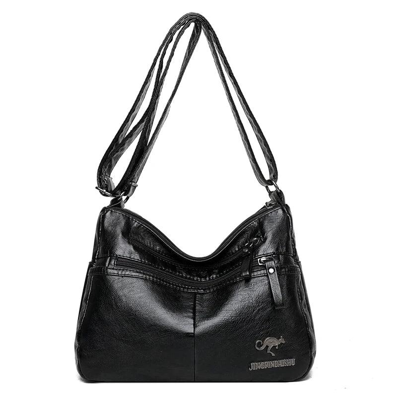 PU Leather Messenger Bag Women Large Shoulder Purse Handbag