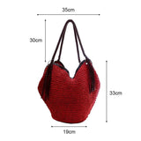 Bohemian Straw Shoulder Bag Casual Tote Large Capacity Beach Vacation Handbag