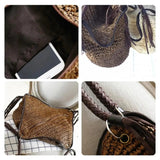 Bohemian Straw Shoulder Bag Casual Tote Large Capacity Beach Vacation Handbag