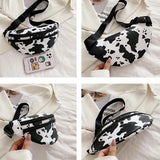 Leopard Pattern Chest Bag Messenger Bag Ladies Striped Sports Waist Bag