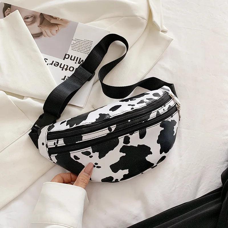 Leopard Pattern Chest Bag Messenger Bag Ladies Striped Sports Waist Bag