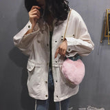 Plush Heart Women's Handbag Chain Shoulder Messenger bag