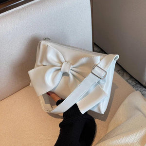 Girl Small Square Bag with Sweet Bow Cross-Body Shoulder Bag