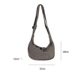 Retro Winter Houndstooth Plaid Crossbody Bag Large Capacity Casual Shoulder